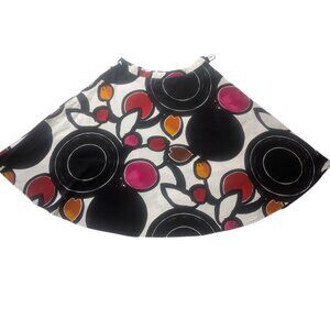 Grace Elements Geometric Floral Cotton Flare Skirt Retro Mod Print *SZ 6